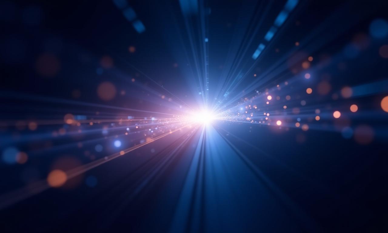 Abstract digital light trails representing marketing data and creativity